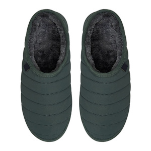 Zoccoli Comodi in Memory Foam per Uomo <span class=keywords><strong>con</strong></span> Suola Antiscivolo, Fodera in Pelliccia Sintetica Spessa, Pantofole Trapuntate in Nylon - Product Image 4