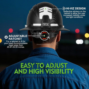 Cascos de Seguridad con Visera Completa WELTA, Logotipo Personalizado, ANSI Z89.1 TIPO I Clase C, Blancos/Negros, HDPE, con Ranuras para Lentes - Product Image 3