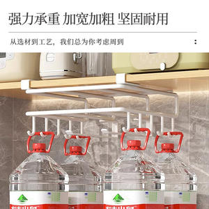 Colgador de tapas de olla de algodón con estante para tablas de cortar, cesta de almacenamiento colgante de metal blanco para tapas, organizador de cocina escalonado, sin necesidad de taladrar - Product Image 2