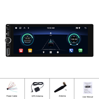 Podofo 1 Din Android autoradio 2 + 64 Go Single Din 6.86 pouces écran tactile CarPlay/Android Auto 1080P GPS WIFI FM RDS Type C Port