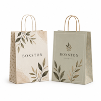 Sacs cadeaux en papier artisanal écologique personnalisés avec logo, poignées en ruban, finition de laminage aseptique, pour la restauration rapide