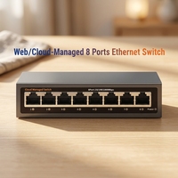 Switch Ethernet intelligent géré 8 ports Gigabit avec gestion cloud Web, VLAN, QoS, PoE en option pour la sécurité CCTV