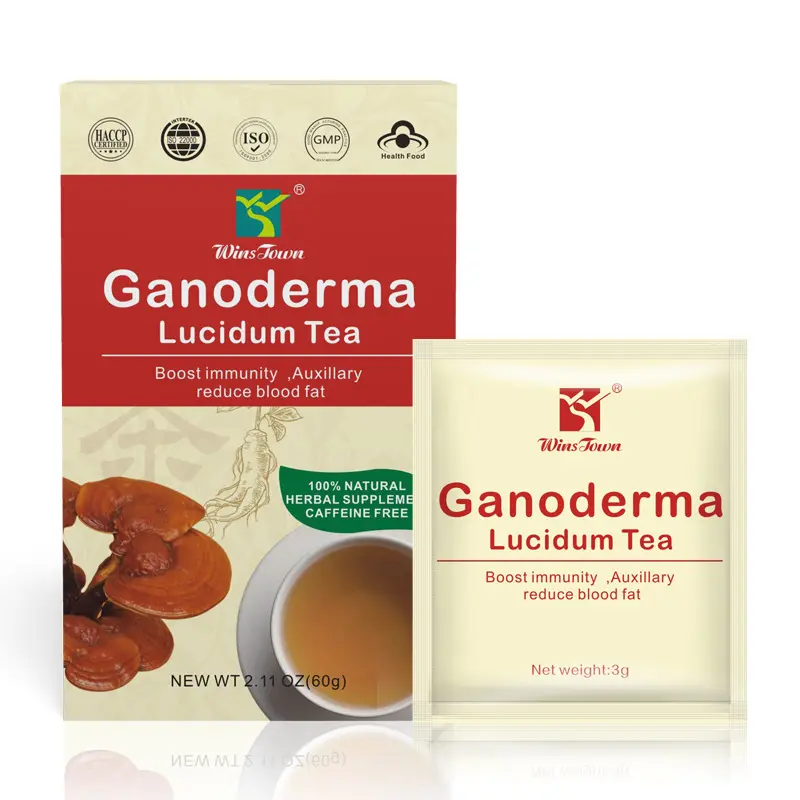 Private Label Ganoderma Lucidum Tea Reishi Mushroom Teabags Auxillary Reduc Blood Fat and Boosting Immunity