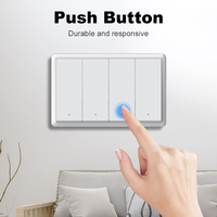 Interruptor Inteligente ZigBee 3.0 Sin Cable Neutro, Interruptor de Luz de Pared Inteligente para Estados Unidos, Control por Voz con APP, Compatible con Tuya y Alexa