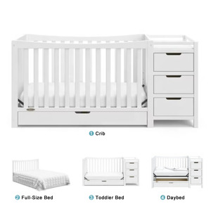 Cuna Convertible de Madera 4 en 1 Personalizable y Cambiador, Muebles Infantiles Multifuncionales para Combinaciones con Libertad de Elección - Product Image 5