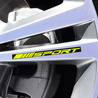 Autocollants XGS DECAL 4 pièces, lettres sport racing en PVC, autocollants fluorescents jaunes néon, autocollants pour roues de voiture, imperméables, tuning extérieur automobile