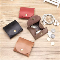 Dompet Koin Mini Pendek Kulit Asli Vintage & Tempat Kunci Anti RFID Unisex