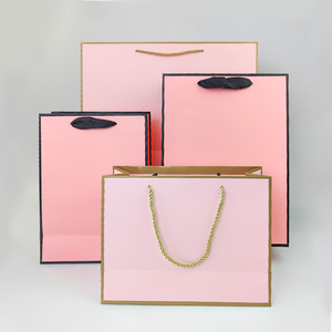 Sac en papier <span class=keywords><strong>Victoria</strong></span> <span class=keywords><strong>secret</strong></span> avec poignée en ruban sac en papier recyclable pour bijoux sacs en papier brun recyclé - Product Image 3