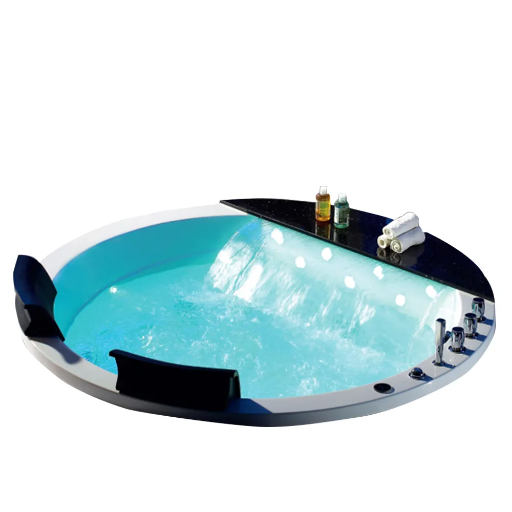 1550mm 1700mm double person size drop in jet whirlpool round spa mini plunge pool vasca da bagno incorporata