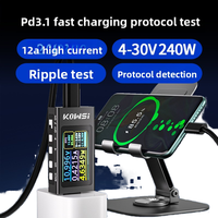 Kewei Kws-X1 pendeteksi protokol, pengisi daya tipe-c Instrumen Uji, pengukur daya, Ammeter, Voltmeter dalam satu pengukur tegangan nyaman