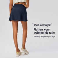 Rok Tenis Wanita Dewasa 2-in-1 Musim Panas, Pinggang Teratur, Celana Pendek Terintegrasi, Cepat Kering, Sejuk, Bernapas, Kantong Terintegrasi