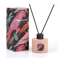 En gros Personnalisé Grande Bouteille En Verre Rose Décorative De Luxe Unique 100ml Reed Diffuseur Pots Avec Boîte