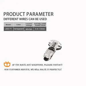 Low Voltage T Tap Wire Connector T Type1 Pin Solderless No Wire Stripping Required For LED Strip Automotive Connection