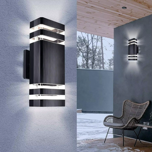 IP65 モダンホーム照明 上下ライト/屋外照明/ホテルヴィラ外壁取り付け防水ガーデンライト ABSウォールライト - Product Image 4
