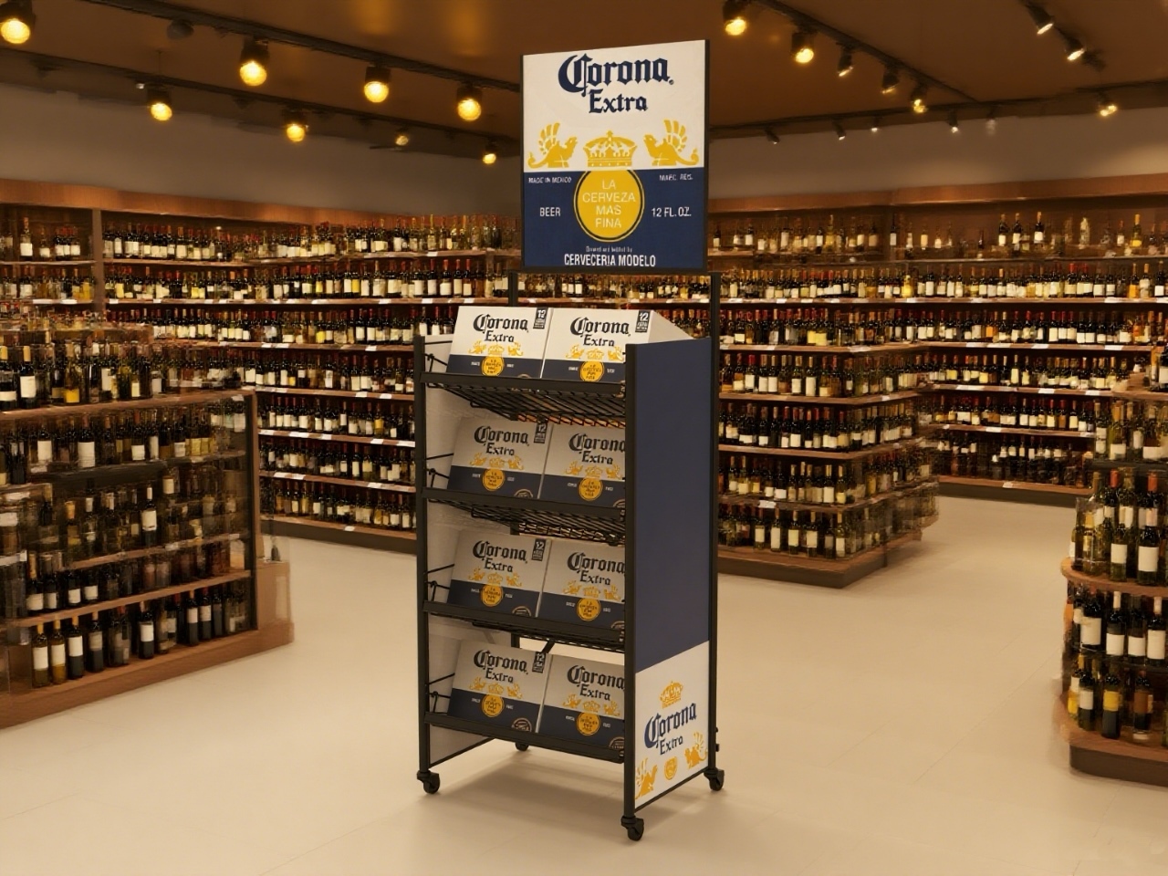 Customized Metal Display Stand Beer Display Rack Shelf for Supermarket & Retail Store — view 6