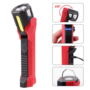 Linterna de Trabajo F11 Roja, 2000mAh, Recargable por USB, con Gancho Magnético, Linterna de Emergencia de Alta Intensidad, Luz de Mantenimiento - Product Image 1