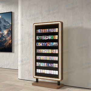 Kainice hai mặt khung gỗ Thẻ quà tặng hiển thị đứng sưu tập thẻ trò chơi Showcase LED chiếu sáng thẻ giao dịch hiển thị trường hợp - Product Image 4
