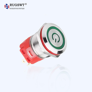 Interruptor de Botón Pulsador Iluminado <span class=keywords><strong>con</strong></span> Anillo Verde de 19 mm, 2NO2NC, Momentáneo, para <span class=keywords><strong>Timbre</strong></span> de Puerta, IP65, Resistente al Agua - Product Image 2
