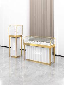 خزانة عرض فاخرة حديثة مستديرة LED قابلة للتخصيص لمتاجر المجوهرات ومركز التسوق - Product Image 4