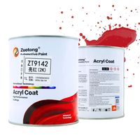 Peinture automobile Zuotong ZT9142 rouge vif 2K, finition brillante, acrylique polyuréthane, peinture de finition pour carrosserie automobile