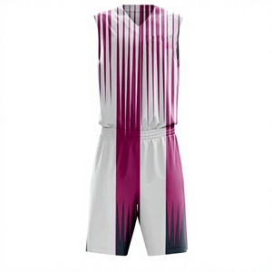 Conjunto de Uniforme de Baloncesto Personalizado con Camiseta sin Mangas con Cuello en V y Pantalones Cortos, Venta al Por Mayor - Product Image 1