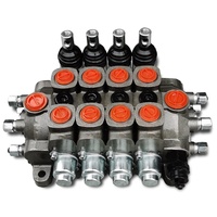 Vanne de commande hydraulique sectionnelle 80L-Min à 4 bobines, anti-cavitation, circuit parallèle pour engins de génie civil