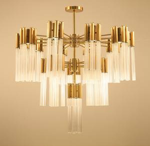 Venta al por mayor decoración del hogar candelabro dormitorio Hotel casa nórdico moderno LED tubo de vidrio luz colgante - Product Image 1