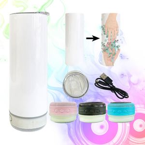 Gobelet intelligent avec haut-parleur et écran de 20 oz, blanc, vierge pour sublimation, design droit - Product Image 1
