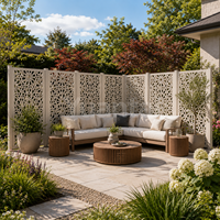 Panneaux composites décoratifs pour clôture de jardin en WPC, avec poteaux en aluminium, faible entretien, taille personnalisée, vente en gros