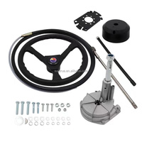 Kit universel de système de direction à turbine mécanique avec volant 4m de déflecteur de câble contrôle de bateau accessoires marins hors-bord