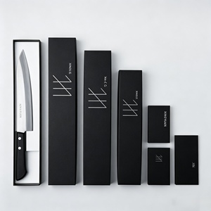 Boîte <span class=keywords><strong>cadeau</strong></span> de luxe personnalisée noire mate avec insert en EVA pour couteau de chef, couteau de <span class=keywords><strong>chasse</strong></span>, couteau utilitaire, estampage à chaud argenté, boîte laminée mate - Product Image 3