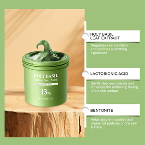 Odm Oem Holy Basil Bubble Mask Mascarilla de arcilla Limpieza profunda Control de aceite Mascarilla de burbujas de limpieza facial Suave - Product Image 5
