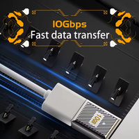 Adaptateur USB-A femelle vers Type-C mâle portable et durable 10 Gbit/s, PD 120 W, connecteur de transfert de données rapide pour ordinateur portable avec indicateur JILIAN