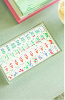 Coffret de Mahjong Thème Hiver Gravé Rouge et Vert en Acrylique 2 Couches, 160 Tuiles Casse-Noisette de Noël, Luxe Américain, Cadeau d'Anniversaire