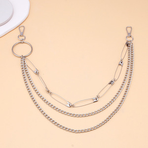 European American Style Waist <b>Chain</b> Multi Layered Zinc Alloy Punk Heart Design Daily Wear Fashion Body <b>Chain</b> - Product Image 1