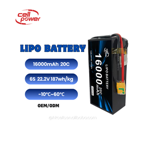 แบตเตอรี่ลิโพแบบชาร์จได้ ราคาโรงงาน 16000mAh 6S 12S 14S 20C 3.7V สำหรับโดรนเกษตร - Product Image 1