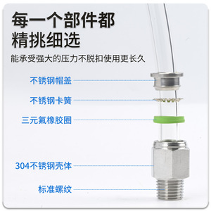 Connecteur pneumatique en acier inoxydable, raccord rapide à filetage G, avec joint d'étanchéité pour tuyau - Product Image 2