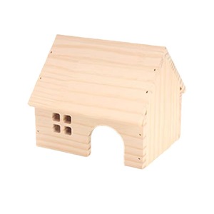 Casa de Madera para Hámster, Refugio para Mascotas de Madera Maciza, Refugio para Animales Pequeños, Duradero para Uso en Interiores - Product Image 3