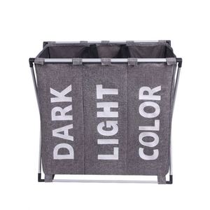 Panier à linge Amzn à 3 niveaux avec cadre en aluminium, sac à linge sale durable pour salle de bain, chambre à coucher, maison - Product Image 3