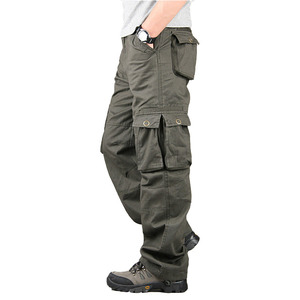 Pantalones Casuales Holgados con Múltiples Bolsillos para Hombre, Pantalones Cargo de Trabajo de Algodón de Talla Grande para Hombre para Exteriores - Product Image 4