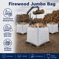 Sac de stockage de bois de chauffage 1000 kg en maille ventilée, sac FIBC géant, direct usine, traité anti-UV, réutilisable, robuste, Saco De Lena