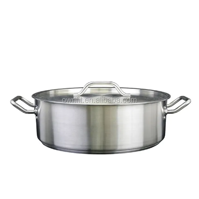 Large Capacity Heavy Duty Commercial Stainless Steel Cooking Stock Pot for Restaurant