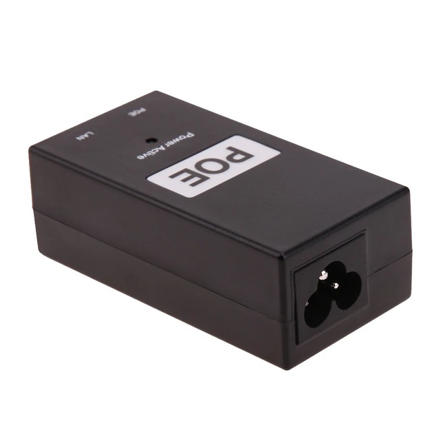 48V 0.5A Desktop Passive POE Power Injector Ethernet Adapter for CCTV Camera LED AC Output Plug-In Connection