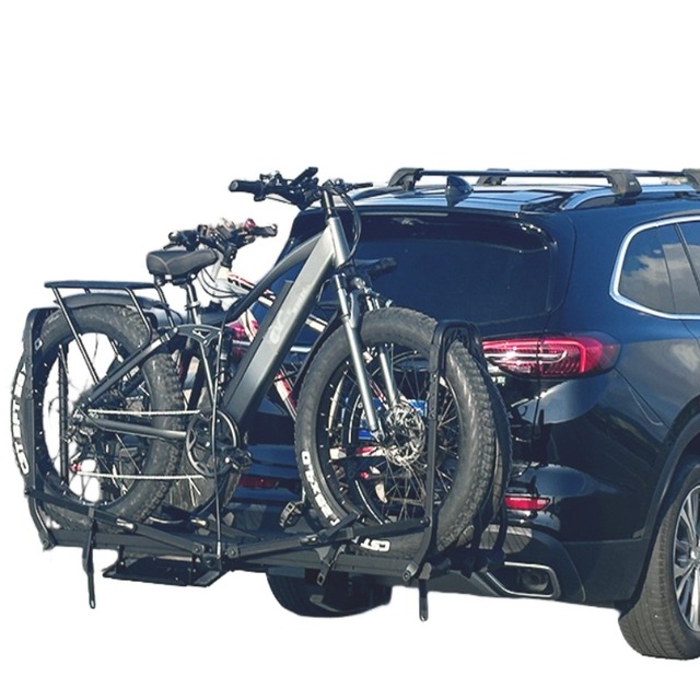ODM Heavy Duty 2 Bike Hitch Rack Tray for Fat Tire Bikes Bicycle Rack for Car 2 Bikes,up to 45kgs Each