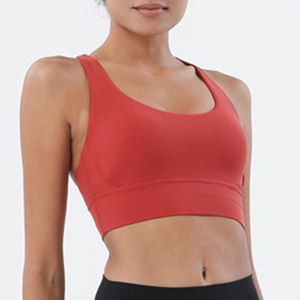 Soutien-gorge de sport double face brossé pour femme, best-seller, <span class=keywords><strong>avec</strong></span> absorption <span class=keywords><strong>des</strong></span> chocs et effet sculptant, idéal pour le yoga et le fitness. - Product Image 3
