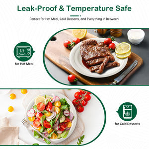 Piatti di Carta Compostabili Naturali, Resistenti e Biodegradabili, Realizzati in Bagassa per Snack, Dessert, Feste, Matrimoni - Product Image 3