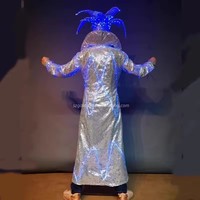 Traje de payaso con luz LED para Night Club KTV Out Wine Bar Performance Halloween Navidad y Diwali Atmosphere Props Costume
