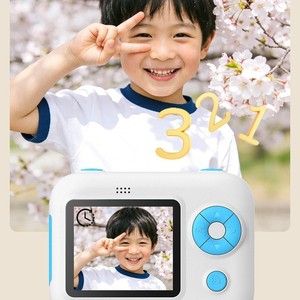 กล้องถ่ายรูปสำเร็จรูปสำหรับเด็ก สีฟ้า ซูม 16 เท่า พร้อมการ์ด MicroSD 32GB สำหรับเด็กอายุ 3 ปีขึ้นไป ของเล่นถ่ายภาพ - Product Image 3