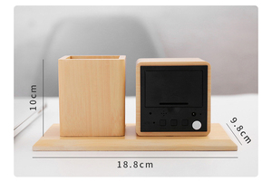 Réveil numérique LED en bois avec porte-stylo, horloge <span class=keywords><strong>de</strong></span> table <span class=keywords><strong>de</strong></span> <span class=keywords><strong>bureau</strong></span>, cadeau promotionnel, logo personnalisé, nouveau <span class=keywords><strong>design</strong></span>, horloge <span class=keywords><strong>de</strong></span> <span class=keywords><strong>bureau</strong></span> en bois - Product Image 3
