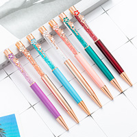 Stylo en métal orné de cristaux, clip de stylo fleuri coloré, stylo à bille diamanté, publicitaire, pour mariage, cadeau, stylo en strass